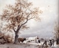Vacas en una pradera iluminada por el sol Paisaje holandés Barend Cornelis Koekkoek